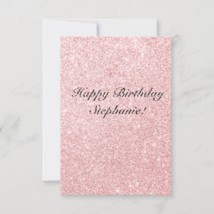 Nom personnalisé Parties scintillant rose Carte d'