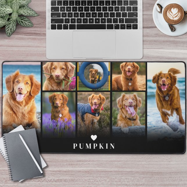 Nom personnalisé Pet Photo Collage (Personalized Name Pet Photo Collage Desk Mat)