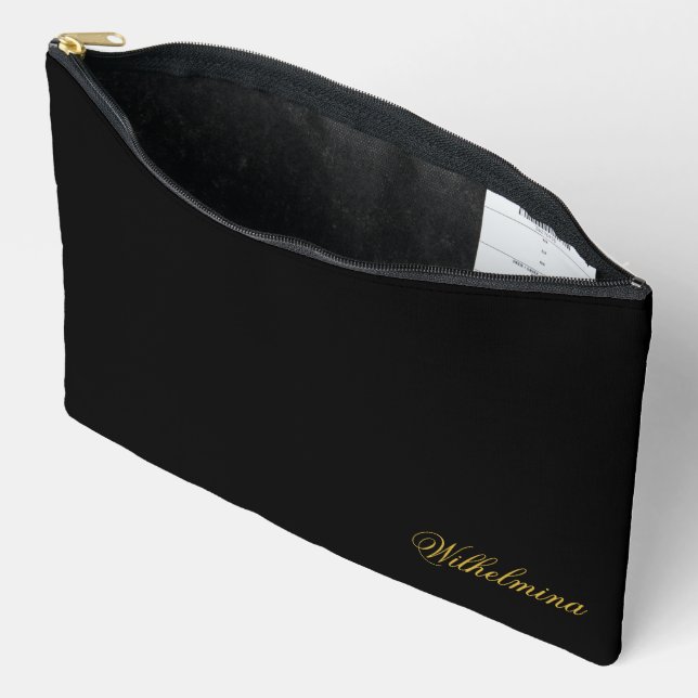 Nom Personnalisé Petit Sac Noir Polyvalent (Ouvrir)