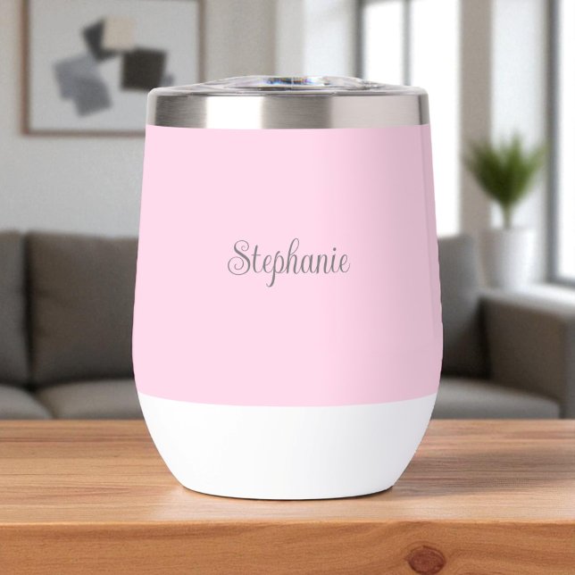 Nom personnalisé Pink Script Monogramme (Créateur téléchargé)