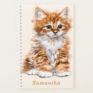 Nom personnalisé planificateur avec chat bébé mign