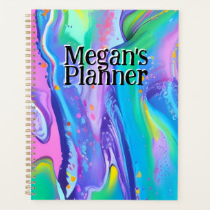 Nom personnalisé Planificateur Pastel liquide Art