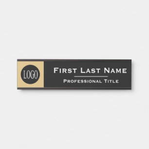 Nom personnalisé Plaque de porte de bureau Noir