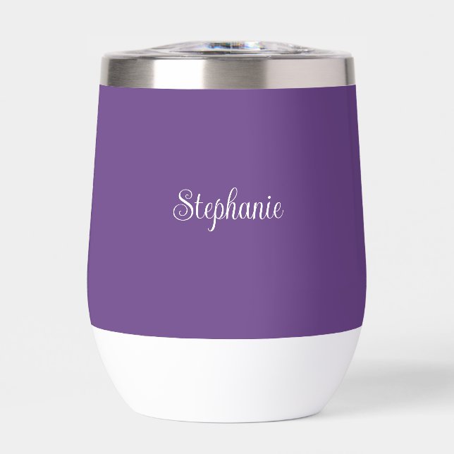 Nom personnalisé Plum Purple Script Monogramme (Avant)