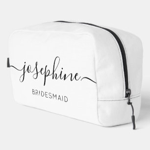 Nom personnalisé Pochette de maquillage noir et bl
