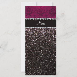 Nom personnalisé prune rose damas noir parties sci