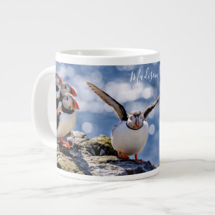 Nom personnalisé Puffins jumbo mug