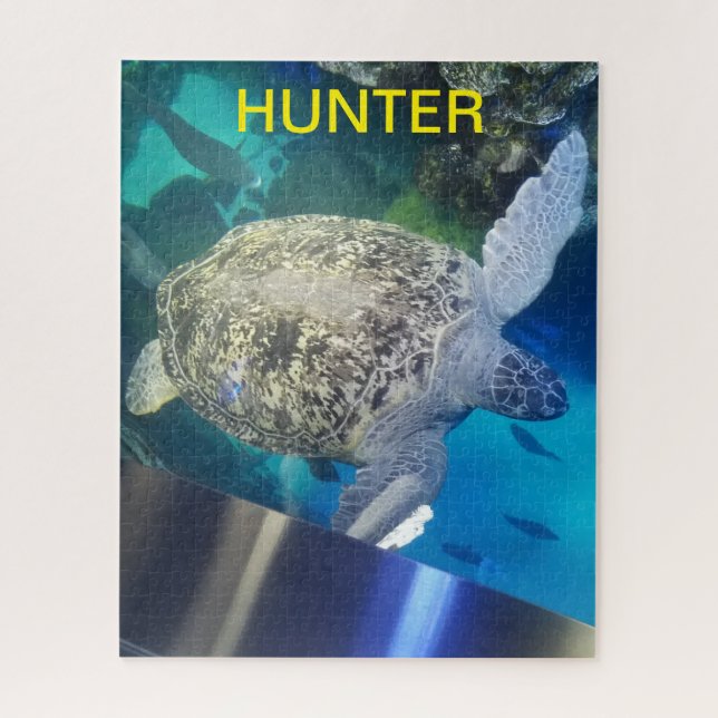 Nom personnalisé Puzzle de tortue de mer (Vertical)