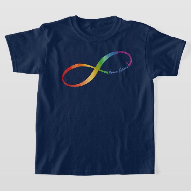 Nom personnalisé Rainbow Infinity T-shirt (Poser)