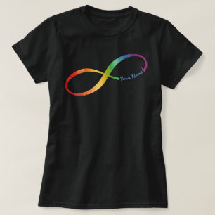 Nom personnalisé Rainbow Infinity T-shirt
