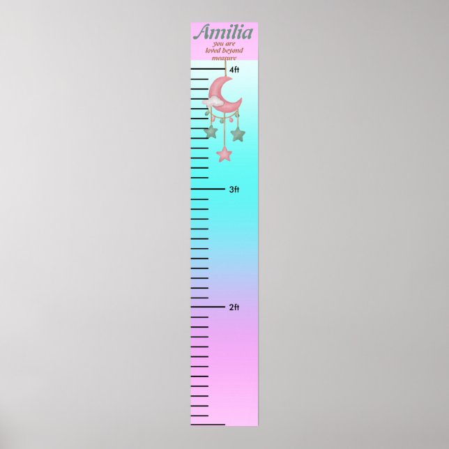 Nom personnalisé Rainbow kid Growth Poster (Devant)