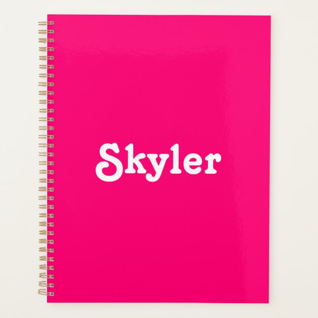 Nom personnalisé rose chaud mignon monogramme de l (Devant)