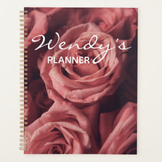 Nom Personnalisé Rose Planificateur Journal Femme 