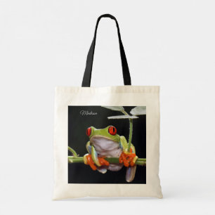 Nom personnalisé sacs fourre-tout de grenouille
