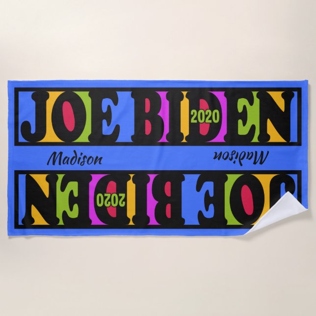 Nom personnalisé serviette de plage JOE BIDEN 2020 (Devant)