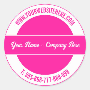 Nom personnalisé Site Web Téléphone Sticker rond V