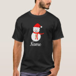 Nom personnalisé Snowman Christmas T-Shirt<br><div class="desc">Nom personnalisé Snowman Noël</div>
