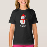 Nom personnalisé Snowman Christmas T-Shirt<br><div class="desc">Nom personnalisé Snowman Noël</div>