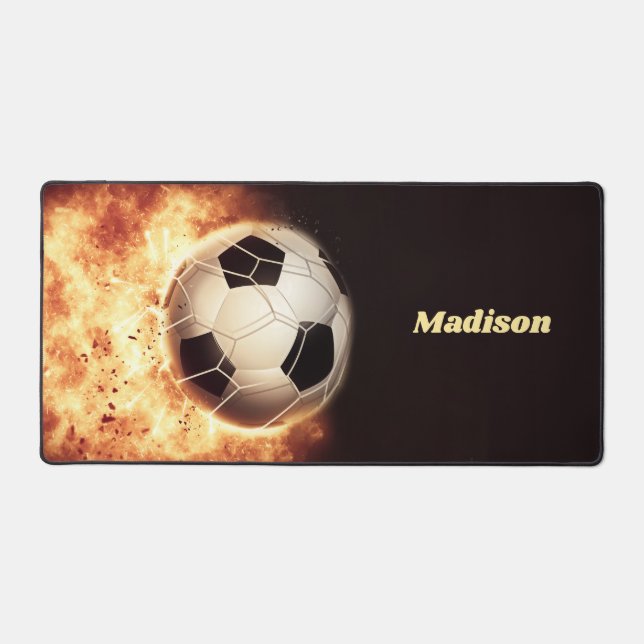 Nom personnalisé Soccer But dans les flammes (Recto)