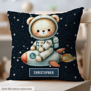 Nom personnalisé Space Teddy Bear Coussin pour béb