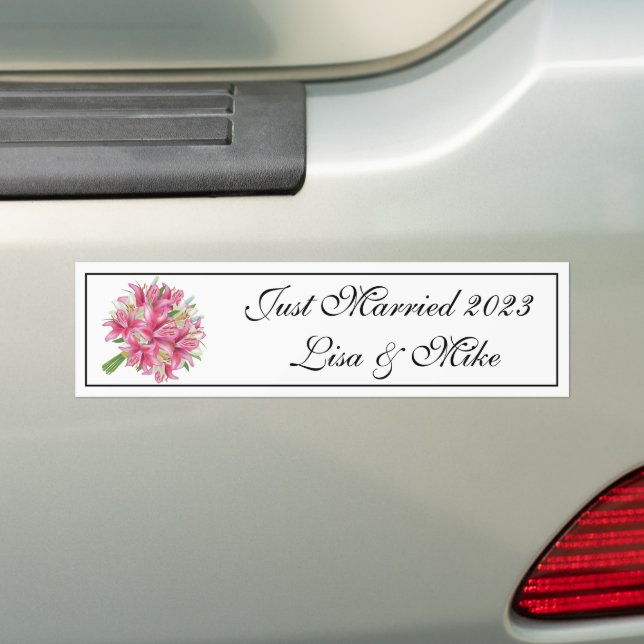 Nom Personnalisé Sticker Bumper Marié (En voiture)