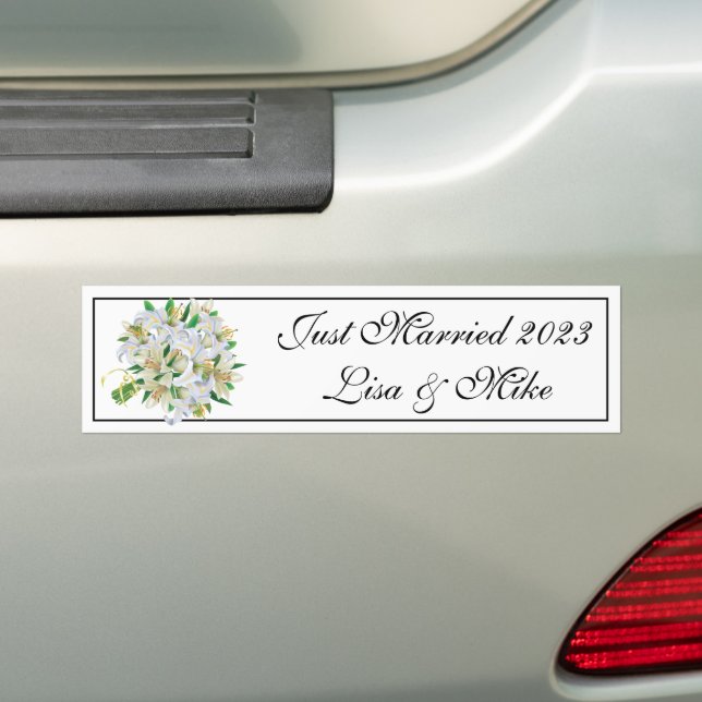 Nom Personnalisé Sticker Bumper Marié (En voiture)