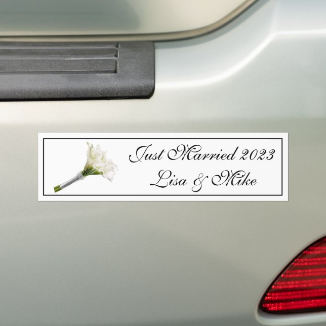 Nom Personnalisé Sticker Bumper Marié (En voiture)