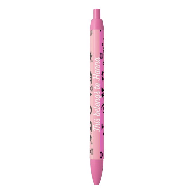 Nom personnalisé Stylo d'amour rose (devant Vertical)
