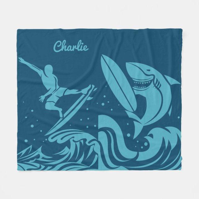 Nom personnalisé Surfer polaire couverture (Devant (Horizontal))