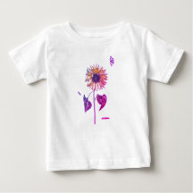 NOM PERSONNALISÉ T-shirt BÉBÉ SUNLOWER POUR FILLES