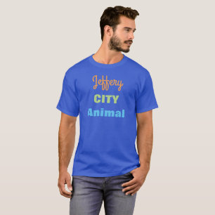 Nom personnalisé T-shirt Homme Script Ville Animal