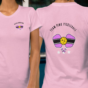 Nom personnalisé T-shirt Pickleball rose