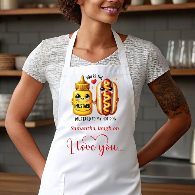 Nom personnalisé tablier cadeau de la Saint-Valent (Custom Name Cute Food Best Valentine Gift Apron)