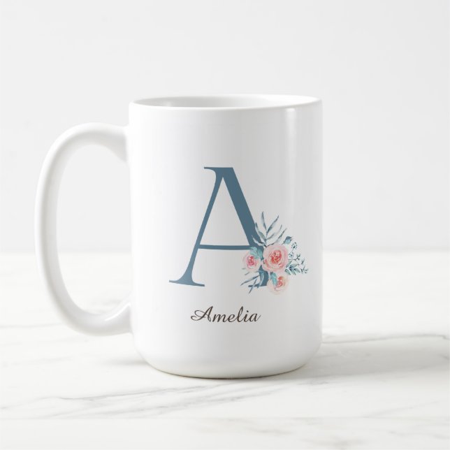Nom personnalisé tasse initiale avec affirmations (Gauche)