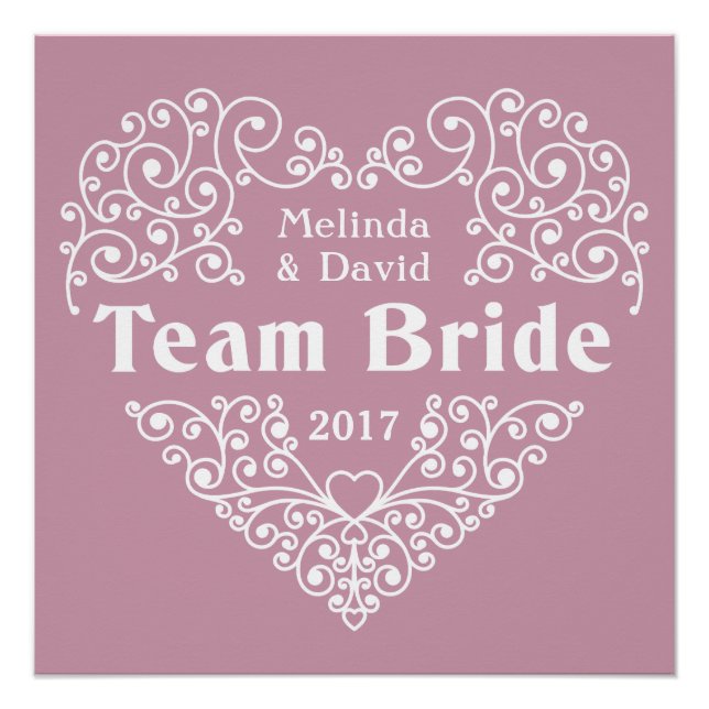 Nom personnalisé Team Bride et affiche mariage de  (Devant)