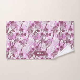 Nom personnalisé Tennis Towel Rose Arty Motif