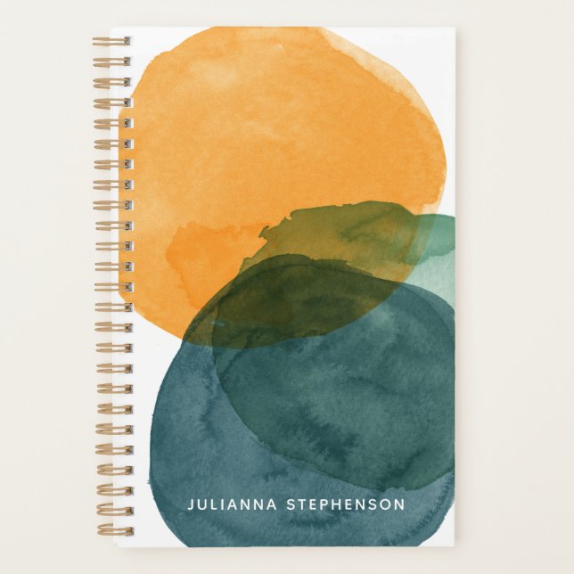 Nom personnalisé Terre Abstraite Aquarelle Chic (Devant)