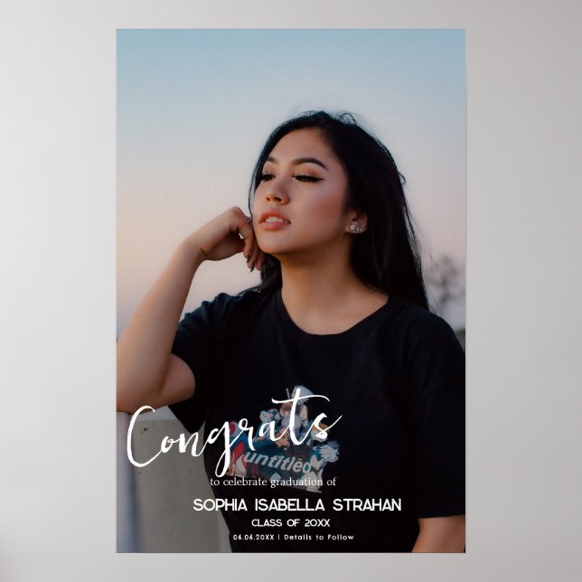 Nom personnalisé Texte Graduation Poster Imprimer  (Devant)