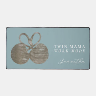 Nom personnalisé Twin Mama Dusty Blue Cool de ceri