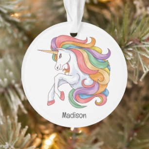 Nom personnalisé Unicorne colorée