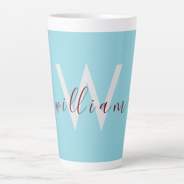 Nom personnalisé unique Robin Oeuf Bleu Latte Mug (Devant)
