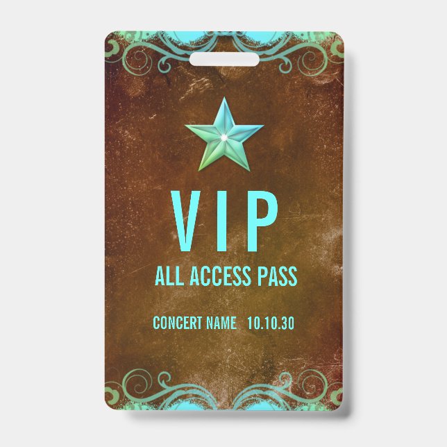 Nom personnalisé VIP All Access Pass Badge de conc (Avant)