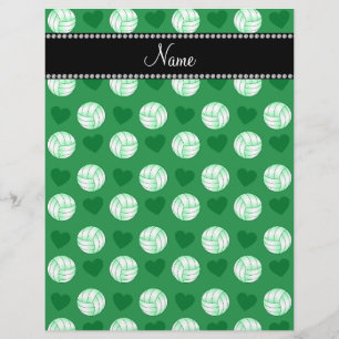 Nom personnalisé volleyballs et coeurs verts