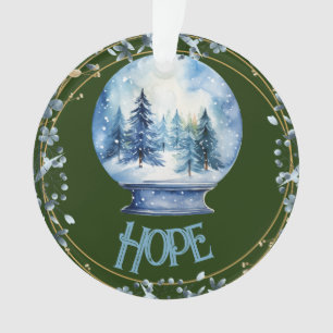 Nom personnalisé Watercolor Winter Forest Snowglob