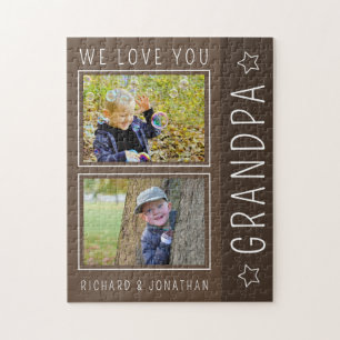 Nom personnalisé "We Love You Grand-pa" Puzzle pho