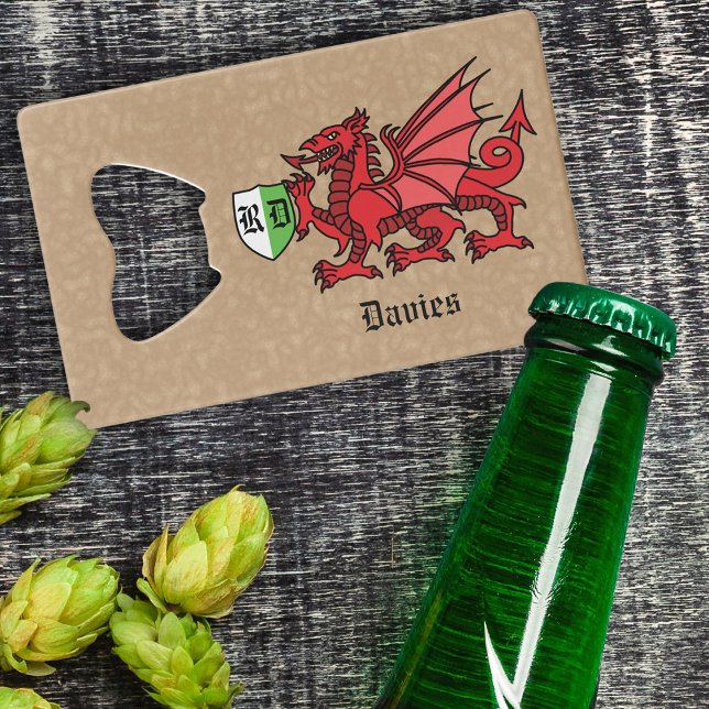 Nom personnalisé Welsh Dragon et monogramme (Créateur téléchargé)