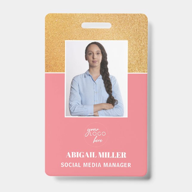 Nom photo de l'employé personnalisé et badge d'ID  (Avant)