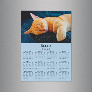 Nom photo personnalisé Light Blue 2026 Calendrier 