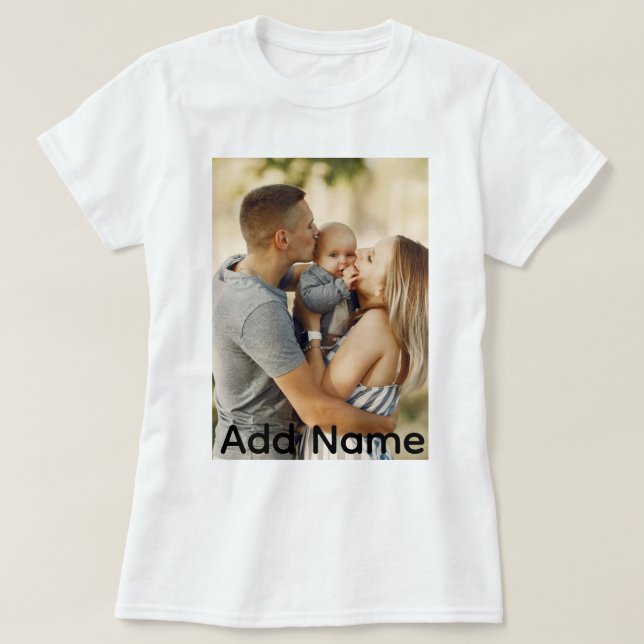 Nom photo personnalisé Texte T-shirt personnalisé (Design devant)