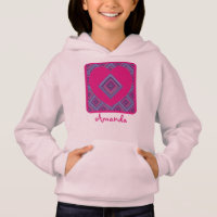 Nom Pink Heart Purple Diamond Motif Coloré